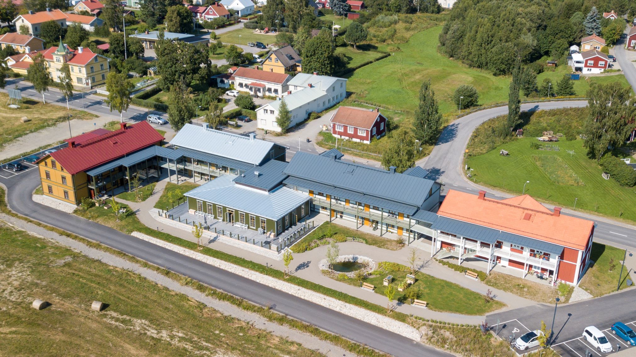 Flygbild trygghetsboende stenebo